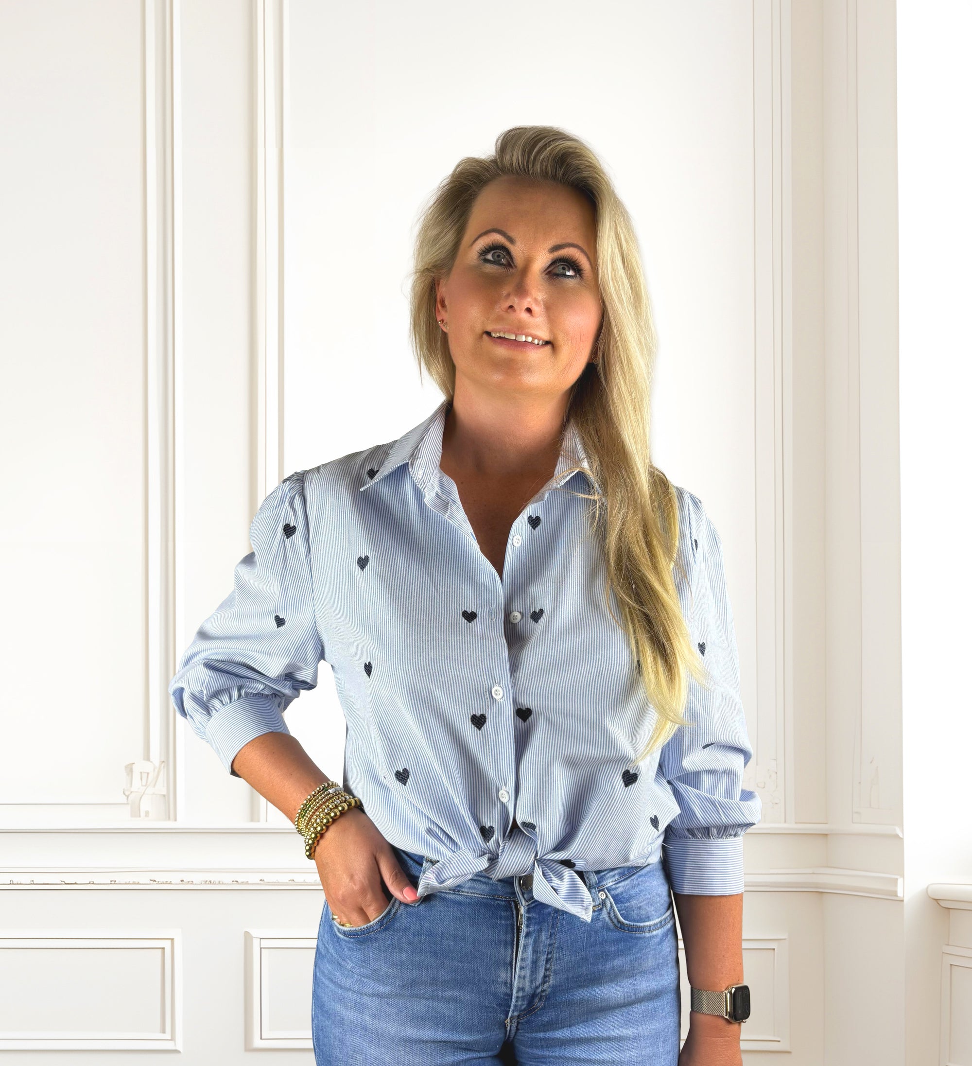 FloKiss - lichtblauw streep - blouse