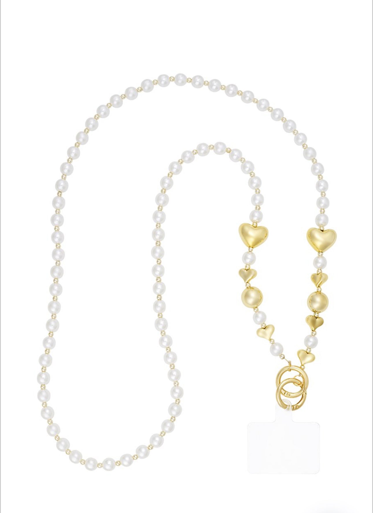 FloEcho - parel/gold - telefoon ketting